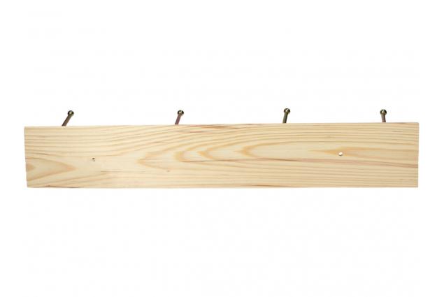 Dřevěný věšák na zeď 4ks háčků