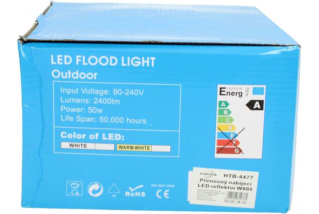 Přenosný nabíjecí LED reflektor 50W