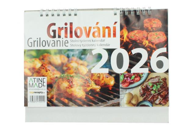 Stolní týdenní kalendář Grilování 2026