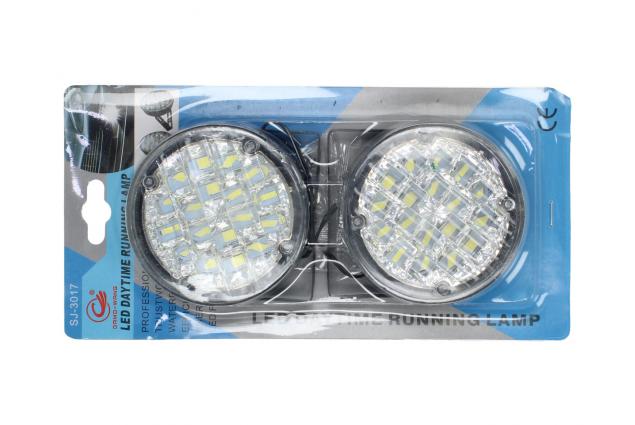 LED denní svícení – kulatá DRL světla 12V, sada 2 ks