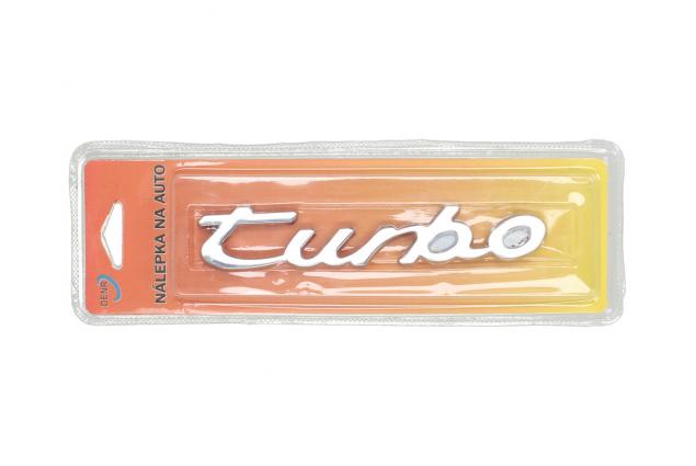 Kovová samolepka 3D TURBO (13 × 2,5 cm)