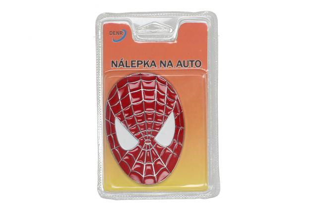 Kovová Samolepka Spiderman 3D – hlava (8 × 5,5 cm) červená