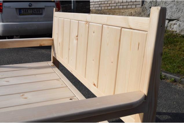 Masivní dřevěná lavička s opěradlem a područkami Heavy Duty I