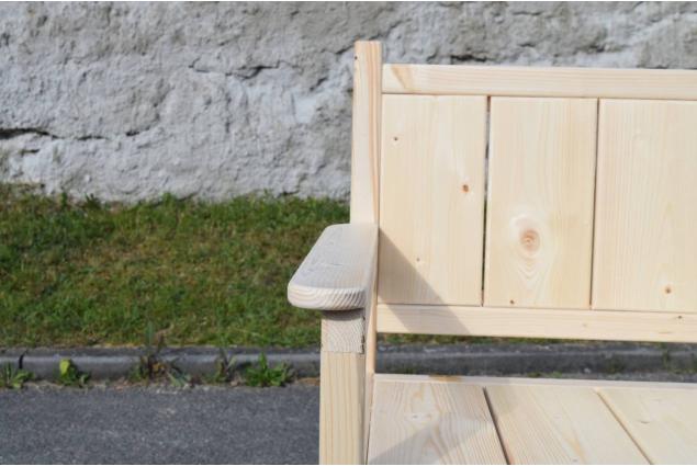 Masivní dřevěná lavička s opěradlem a područkami Heavy Duty I