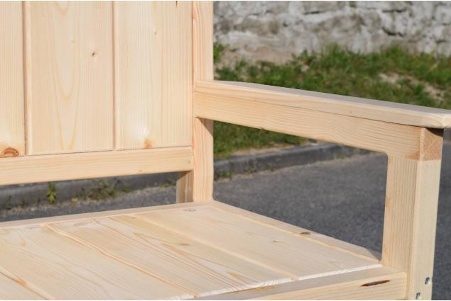Masivní dřevěná lavička s opěradlem a područkami Heavy Duty I