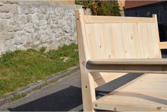 Masivní dřevěná lavička s opěradlem a područkami Heavy Duty I