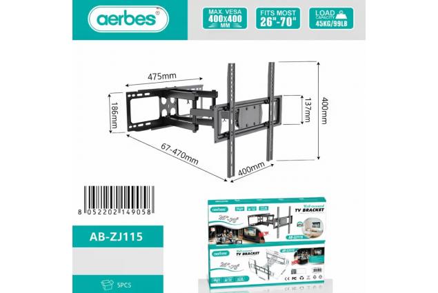 Nástěnný držák na TV Aerbes AB-ZJ115 26–70''