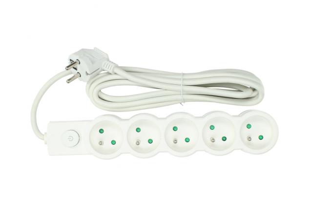 Prodlužovací kabel Aerbes SJ-3657 5 zásuvek s vypínačem 3 m