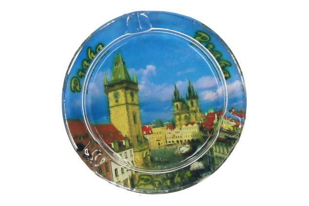 Skleněný popelník Praha 8 cm kulatý