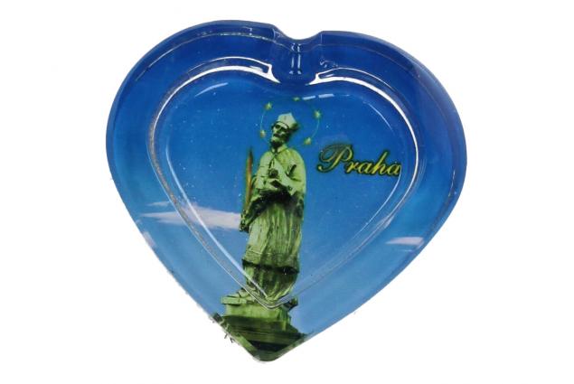Skleněný popelník Praha srdce 8 cm