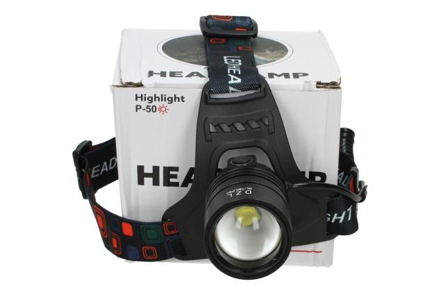 Nabíjecí LED čelovka Highlight P-50 s velkým světlometem