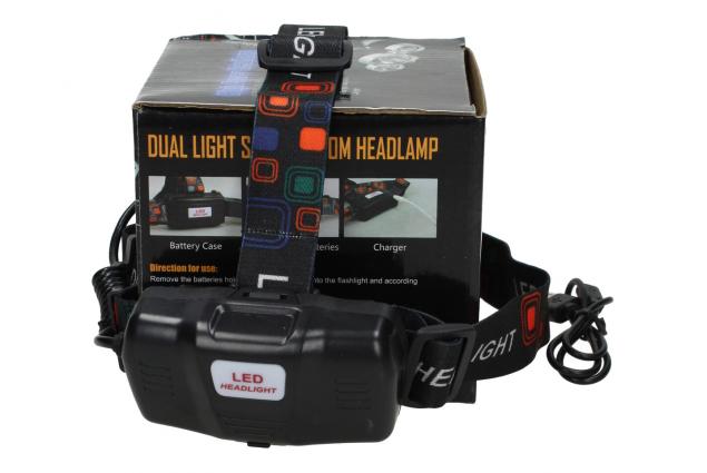 Nabíjecí LED čelovka se 3 světlomety 1× T6 + 2× LED