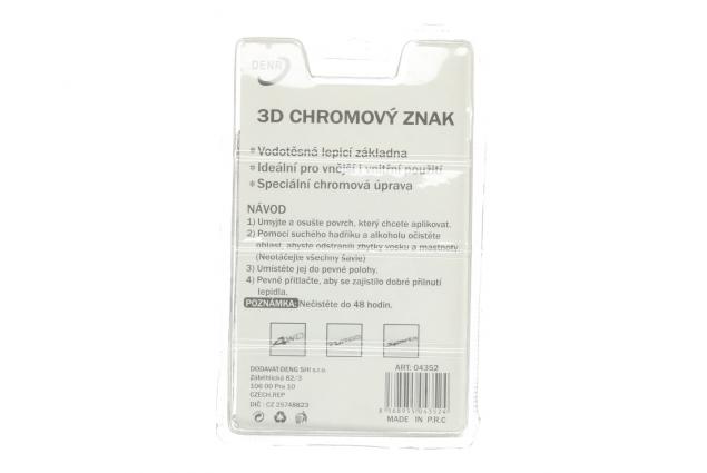 Kovová samolepka 3D chormovaná lebka s červenýma očima 7 cm