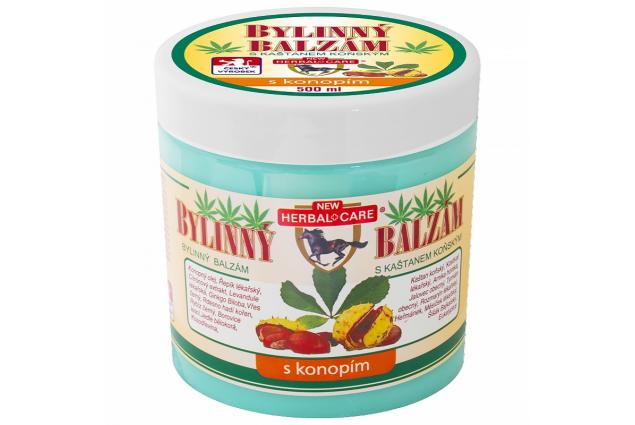 Bylinný balzám s kaštanem koňským a konopím 500 ml