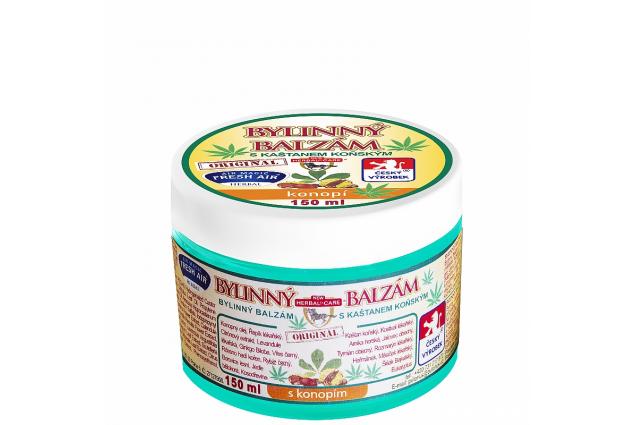 Bylinný balzám s kaštanem koňským a konopím 150 ml