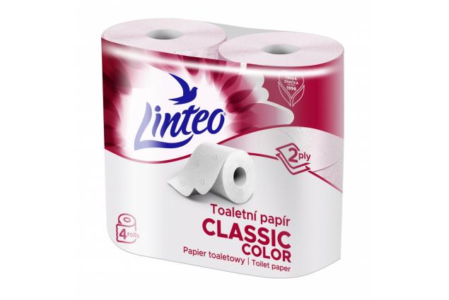 Toaletní papír Linteo Classic 4ks – 2vrstvý, růžový
