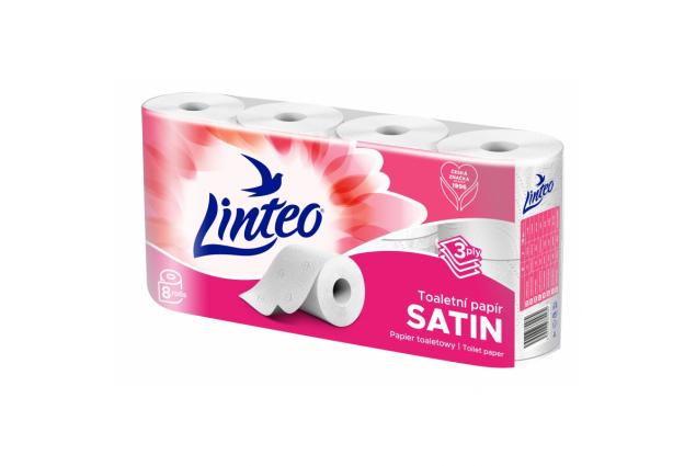 Toaletní papír Linteo Satin bílý 8 rolí – 3vrstvý, 15m