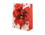 Dárková vánoční taška červená mašle 23x18 cm