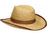 Slaměný kovbojský klobouk s hnědým páskem