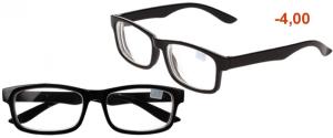 Dioptrické brýle pro krátkozrakost -4,00 černé
