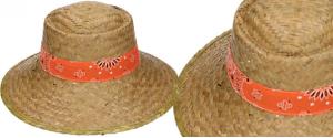 Slaměný klobouk Dámský s oranžovou mašlí