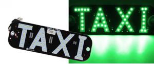 LED světelná značka taxi 19x17cm USB s vypínačem zelená