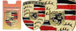 Kovová samolepka Porsche – (5,5 × 7 cm)