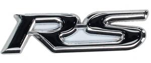Kovová samolepka RS – černá (9 × 2,5 cm)