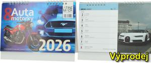 Stolní týdenní kalendář Auta & motorky 2026