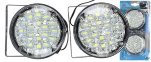 LED denní svícení – kulatá DRL světla 12V, sada 2 ks