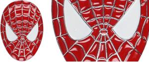 Kovová Samolepka Spiderman 3D – hlava (8 × 5,5 cm) červená