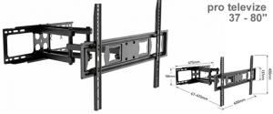 Výklopný a otočný držák na TV Aerbes AB-ZJ114 pro obrazovky 37–80 palců