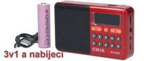 Mini FM rádio s Bluetooth 3v1 CMiK MK-055BT