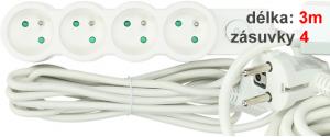 Prodlužovací kabel Aerbes SJ-3654 4 zásuvky s vypínačem 3 m