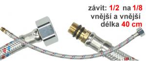 Nerezová ohebná připojovací trubka 40 cm 1/8 vnitřní na 1/2 vnější  03355