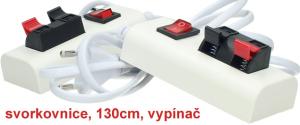 Napájecí kabel 230 V s vypínačem a pružinovou svorkovnicí 130 cm