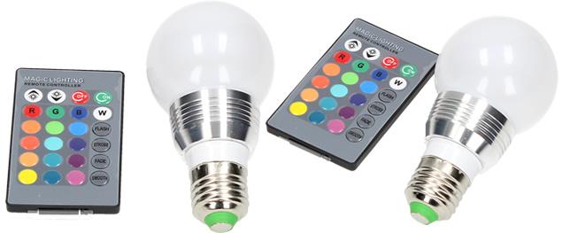 LED RGB žárovka 3W na ovládání