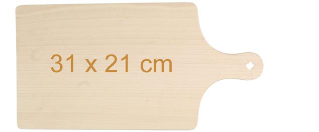 Krájecí prkénko dřevěné 31cm x 21cm s držadlem
