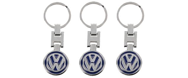 Klíčenka - znak Volkswagen CHROM modrá 3 cm