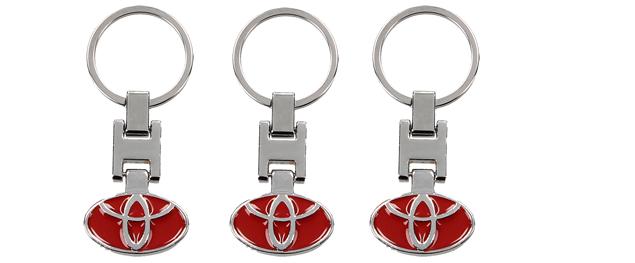 Klíčenka - znak Toyota CHROM červená 3 cm