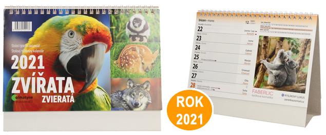 Kalendář 2021 Zvířata 22 x 17 cm
