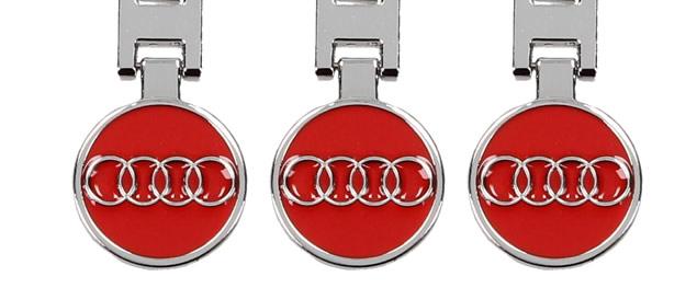 Klíčenka - znak Audi CHROM červená 3 cm