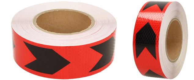 Reflexní lepící páska šipky červená-černá 8219