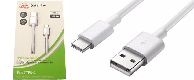 Nabíjecí kabel DZL 2A USB/ USB typ-C 200 cm
