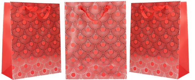 Dárková taška Kytky červená 23x18 cm