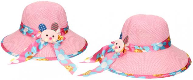 Dětský klobouk s králíkem světle růžový