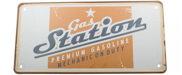 Cedule značka USA 30x15,5 cm GAS STATION