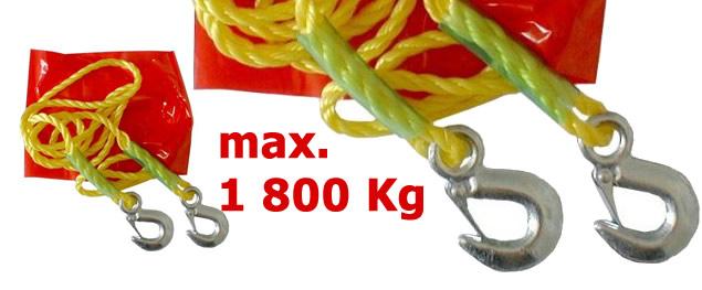 Tažné lano s háky 1 800 Kg