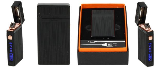 Nabíjecí USB plazmový zapalovač žíhaný černý
