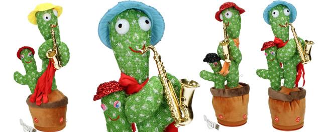 Tanc kaktus s malm kaktusem Dancing Music se saxofonem